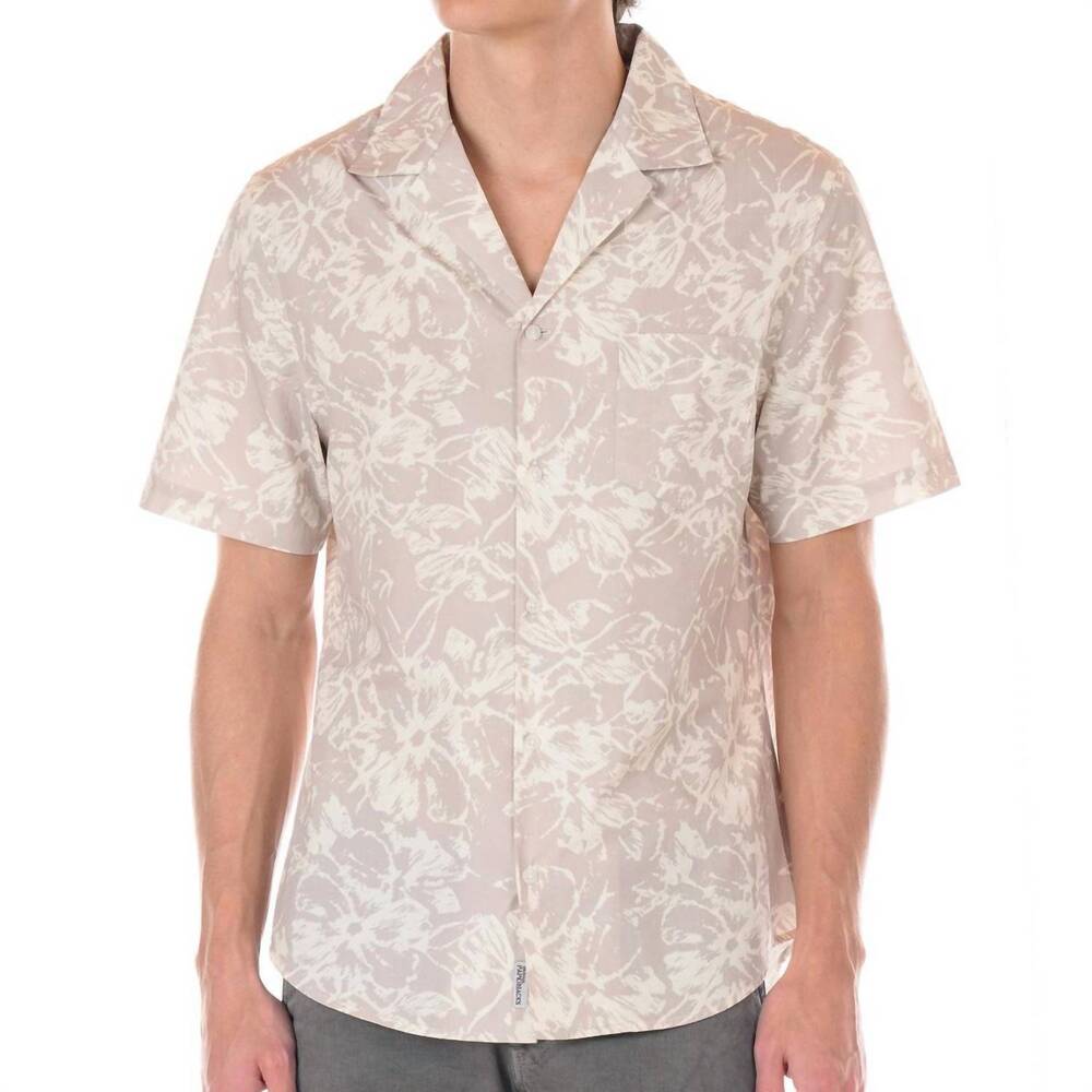 NEW ORIGINAL PAPERBACKS lorence floral short sleeve shirt in tan
